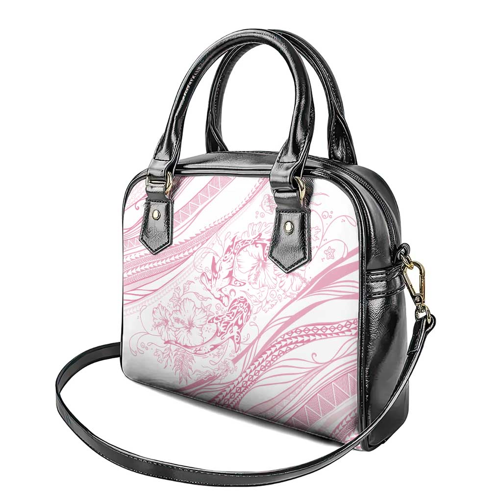 Sharks Couple Dreamy Polynesians Floral Sea Shoulder Handbag Pink - Polynesian Pride