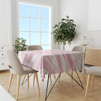 Sharks Couple Dreamy Polynesians Floral Sea Tablecloth Pink - Polynesian Pride