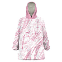 Sharks Couple Dreamy Polynesians Floral Sea Wearable Blanket Hoodie Pink - Polynesian Pride