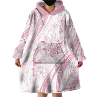 Sharks Couple Dreamy Polynesians Floral Sea Wearable Blanket Hoodie Pink - Polynesian Pride