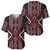 Red Tukutuku Pattern Aotearoa Baseball Jersey Niho Taniwha and Puhoro Motifs