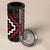 Red Tukutuku Pattern Aotearoa 4 in 1 Can Cooler Tumbler Niho Taniwha and Puhoro Motifs