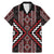 Red Tukutuku Pattern Aotearoa Family Matching Mermaid Dress and Hawaiian Shirt Niho Taniwha and Puhoro Motifs