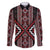 Red Tukutuku Pattern Aotearoa Family Matching Mermaid Dress and Hawaiian Shirt Niho Taniwha and Puhoro Motifs