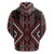 Red Tukutuku Pattern Aotearoa Hoodie Niho Taniwha and Puhoro Motifs