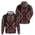 Red Tukutuku Pattern Aotearoa Hoodie Niho Taniwha and Puhoro Motifs