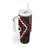 Red Tukutuku Pattern Aotearoa Tumbler With Handle Niho Taniwha and Puhoro Motifs