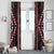 Red Tukutuku Pattern Aotearoa Window Curtain Niho Taniwha and Puhoro Motifs