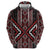 Red Tukutuku Pattern Aotearoa Zip Hoodie Niho Taniwha and Puhoro Motifs
