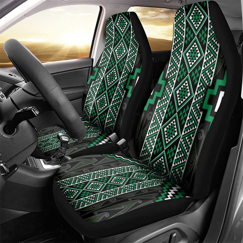 Jade Tukutuku Pattern Aotearoa Car Seat Cover Niho Taniwha and Puhoro Motifs LT7 - Polynesian Pride