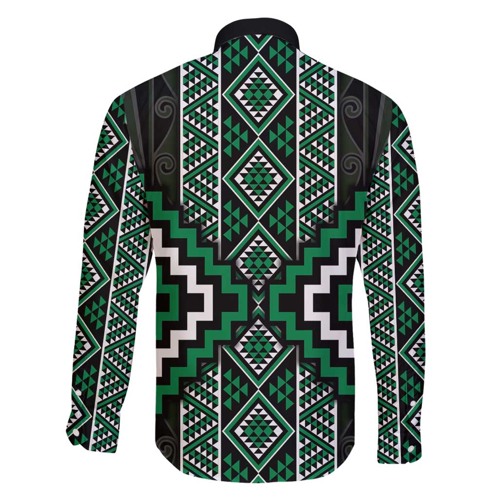 Jade Tukutuku Pattern Aotearoa Family Matching Off Shoulder Short Dress and Hawaiian Shirt Niho Taniwha and Puhoro Motifs LT7 - Polynesian Pride