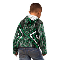 Jade Tukutuku Pattern Aotearoa Kid Hoodie Niho Taniwha and Puhoro Motifs