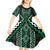 Jade Tukutuku Pattern Aotearoa Kid Short Sleeve Dress Niho Taniwha and Puhoro Motifs
