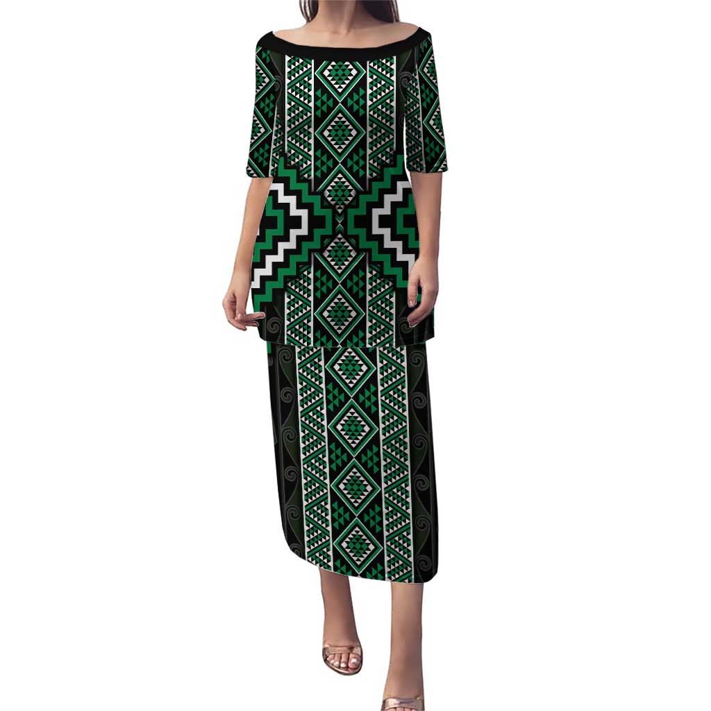 Jade Tukutuku Pattern Aotearoa Puletasi Niho Taniwha and Puhoro Motifs