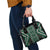 Jade Tukutuku Pattern Aotearoa Shoulder Handbag Niho Taniwha and Puhoro Motifs