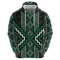 Jade Tukutuku Pattern Aotearoa Zip Hoodie Niho Taniwha and Puhoro Motifs LT7 - Polynesian Pride