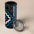 Azure Tukutuku Pattern Aotearoa 4 in 1 Can Cooler Tumbler Niho Taniwha and Puhoro Motifs