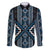 Azure Tukutuku Pattern Aotearoa Family Matching Mermaid Dress and Hawaiian Shirt Niho Taniwha and Puhoro Motifs