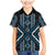 Azure Tukutuku Pattern Aotearoa Family Matching Mermaid Dress and Hawaiian Shirt Niho Taniwha and Puhoro Motifs