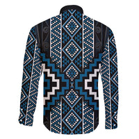 Azure Tukutuku Pattern Aotearoa Family Matching Off Shoulder Short Dress and Hawaiian Shirt Niho Taniwha and Puhoro Motifs LT7 - Polynesian Pride