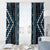Azure Tukutuku Pattern Aotearoa Window Curtain Niho Taniwha and Puhoro Motifs