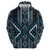 Azure Tukutuku Pattern Aotearoa Zip Hoodie Niho Taniwha and Puhoro Motifs