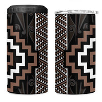 Classic Tukutuku Pattern Aotearoa 4 in 1 Can Cooler Tumbler Niho Taniwha and Puhoro Motifs