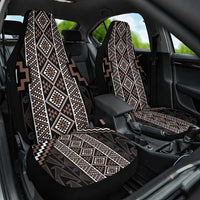 Classic Tukutuku Pattern Aotearoa Car Seat Cover Niho Taniwha and Puhoro Motifs LT7 One Size Brown - Polynesian Pride