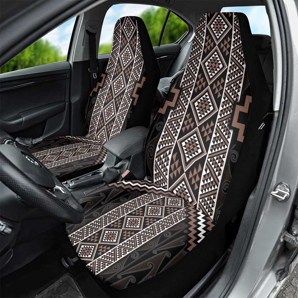 Classic Tukutuku Pattern Aotearoa Car Seat Cover Niho Taniwha and Puhoro Motifs LT7 - Polynesian Pride