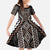 Classic Tukutuku Pattern Aotearoa Kid Short Sleeve Dress Niho Taniwha and Puhoro Motifs