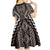 Classic Tukutuku Pattern Aotearoa Kid Short Sleeve Dress Niho Taniwha and Puhoro Motifs