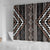 Classic Tukutuku Pattern Aotearoa Shower Curtain Niho Taniwha and Puhoro Motifs