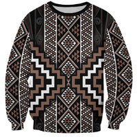 Classic Tukutuku Pattern Aotearoa Sweatshirt Niho Taniwha and Puhoro Motifs