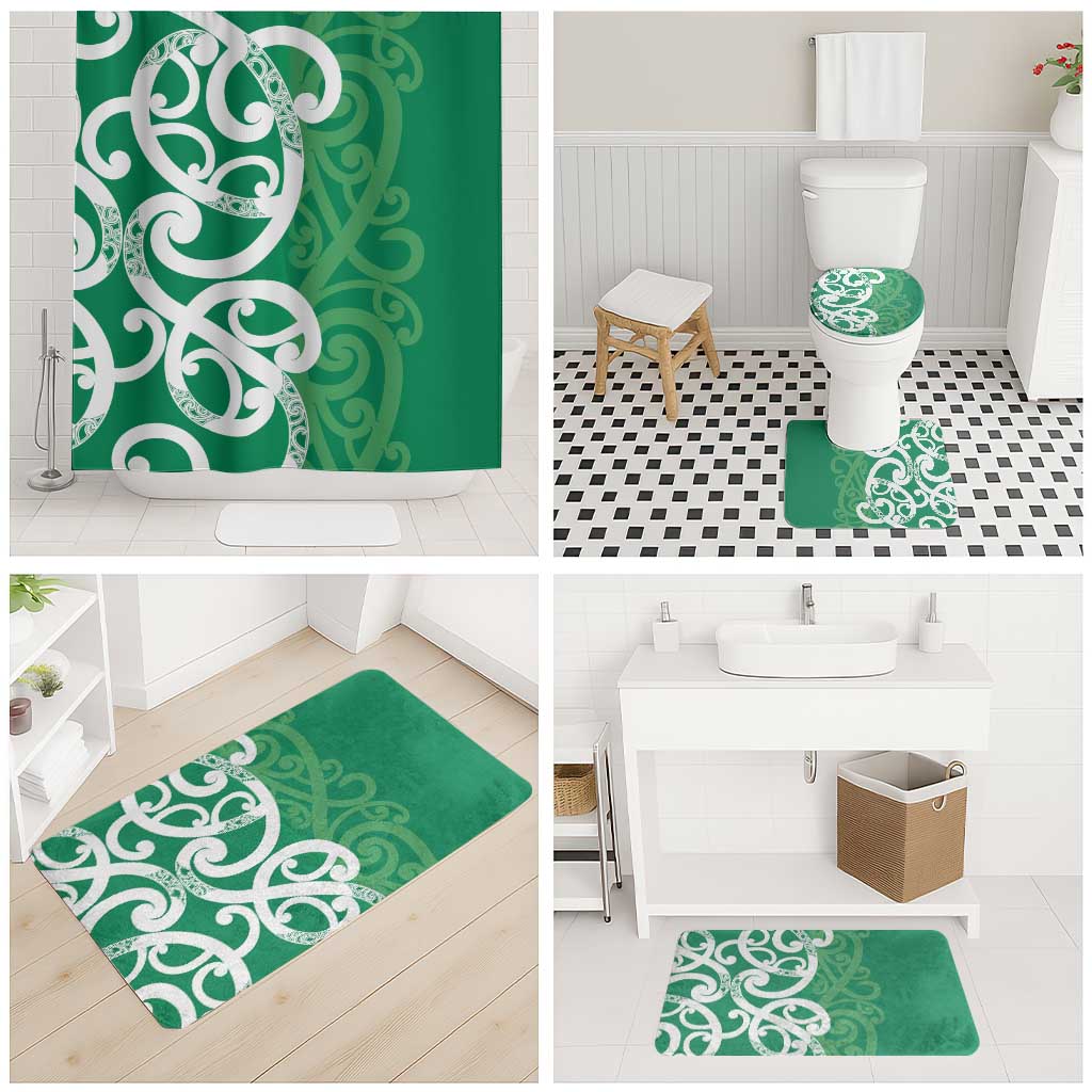 Pounamu Green Maori Bathroom Set Koru Kowhaiwhai - Polynesian Pride