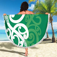 Pounamu Green Maori Beach Blanket Koru Kowhaiwhai - Polynesian Pride