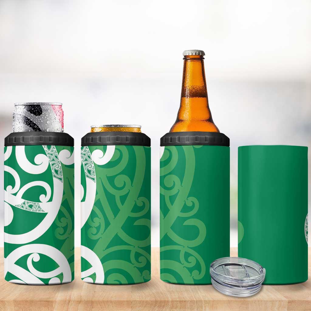 Pounamu Green Maori 4 in 1 Can Cooler Tumbler Koru Kowhaiwhai - Polynesian Pride