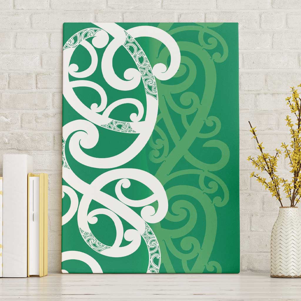 Pounamu Green Maori Canvas Wall Art Koru Kowhaiwhai - Polynesian Pride
