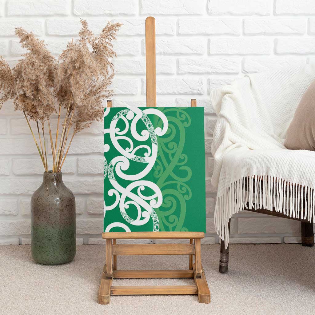 Pounamu Green Maori Canvas Wall Art Koru Kowhaiwhai - Polynesian Pride