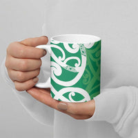 Pounamu Green Maori Ceramic Mug Koru Kowhaiwhai - Polynesian Pride