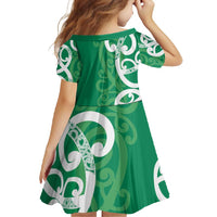 Pounamu Green Maori Family Matching Long Sleeve Bodycon Dress and Hawaiian Shirt Koru Kowhaiwhai LT7 - Polynesian Pride