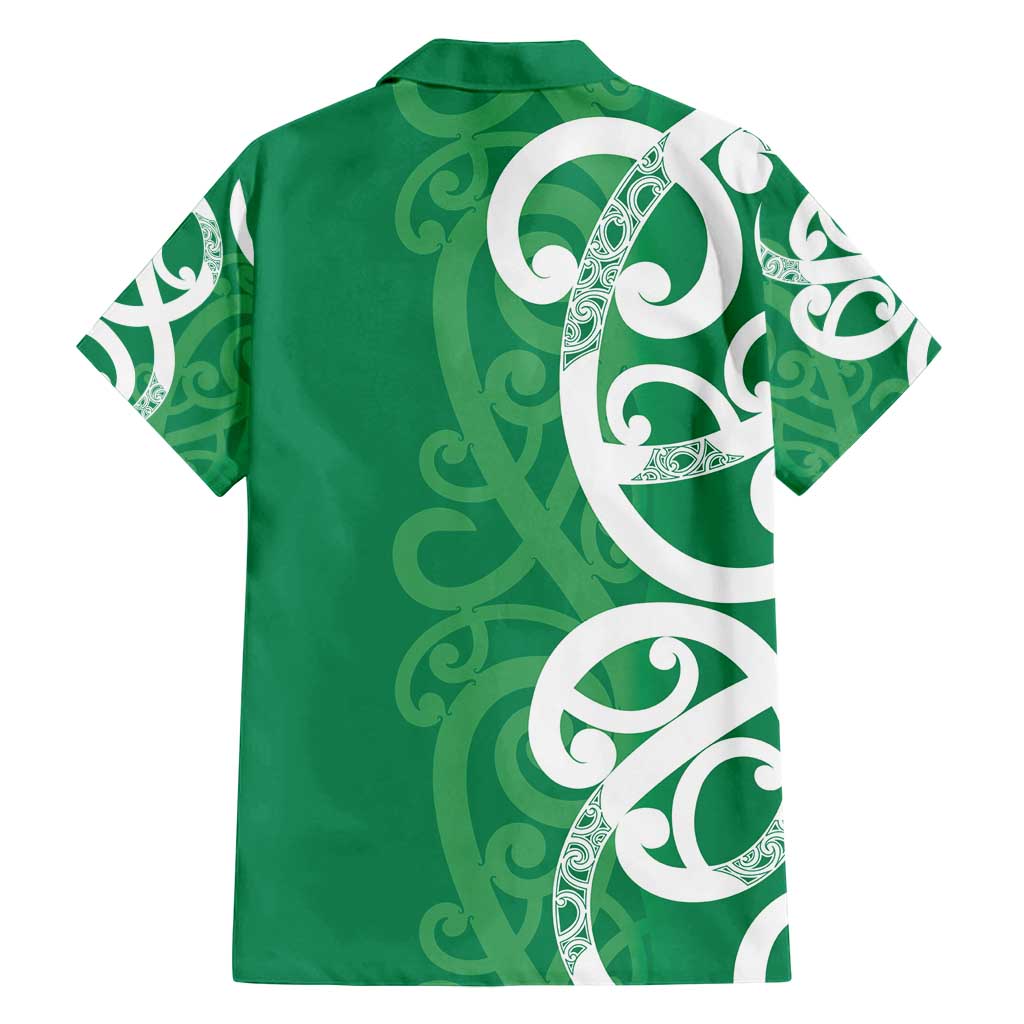 Pounamu Green Maori Family Matching Long Sleeve Bodycon Dress and Hawaiian Shirt Koru Kowhaiwhai LT7 - Polynesian Pride