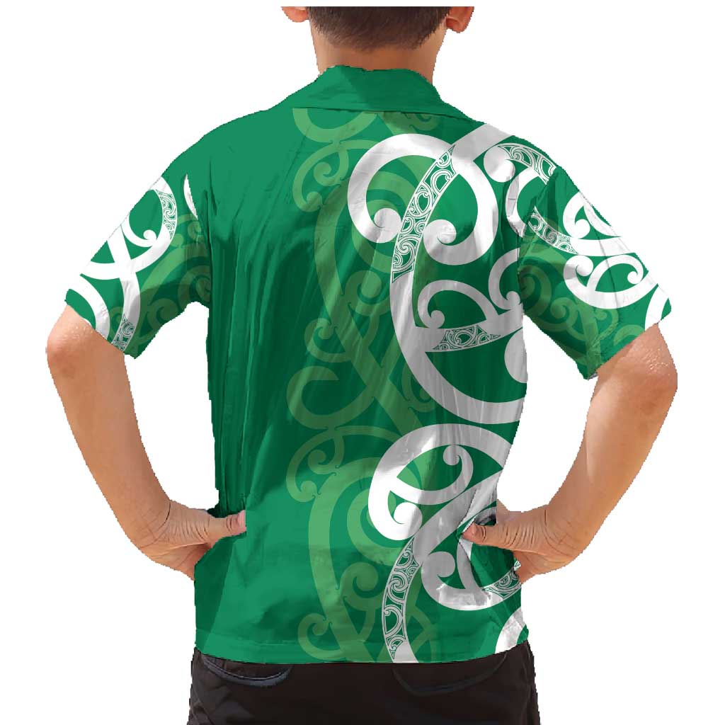 Pounamu Green Maori Family Matching Mermaid Dress and Hawaiian Shirt Koru Kowhaiwhai LT7 - Polynesian Pride