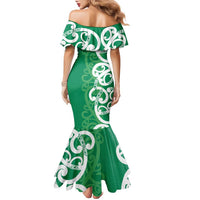 Pounamu Green Maori Family Matching Mermaid Dress and Hawaiian Shirt Koru Kowhaiwhai LT7 - Polynesian Pride