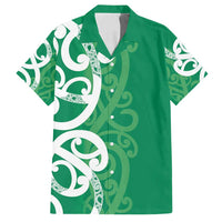 Pounamu Green Maori Family Matching Puletasi and Hawaiian Shirt Koru Kowhaiwhai LT7 Dad's Shirt - Short Sleeve Green - Polynesian Pride