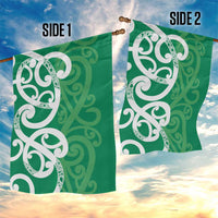 Pounamu Green Maori Garden Flag Koru Kowhaiwhai - Polynesian Pride