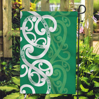 Pounamu Green Maori Garden Flag Koru Kowhaiwhai - Polynesian Pride