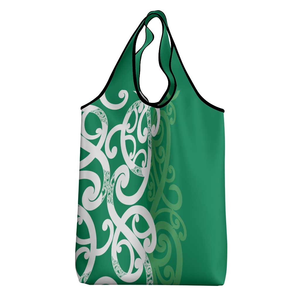 Pounamu Green Maori Grocery Bag Koru Kowhaiwhai - Polynesian Pride