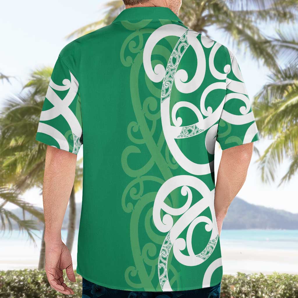 Pounamu Green Maori Hawaiian Shirt Koru Kowhaiwhai - Polynesian Pride