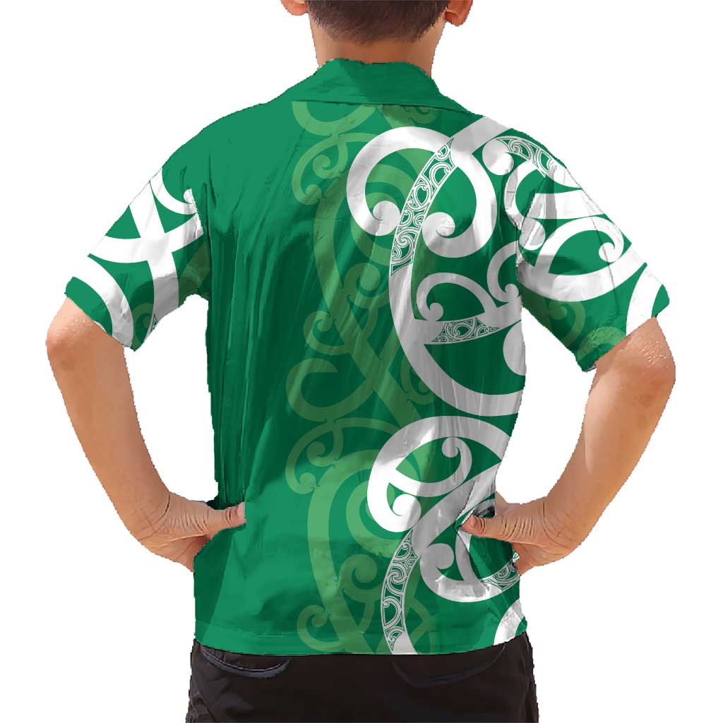 Pounamu Green Maori Hawaiian Shirt Koru Kowhaiwhai - Polynesian Pride
