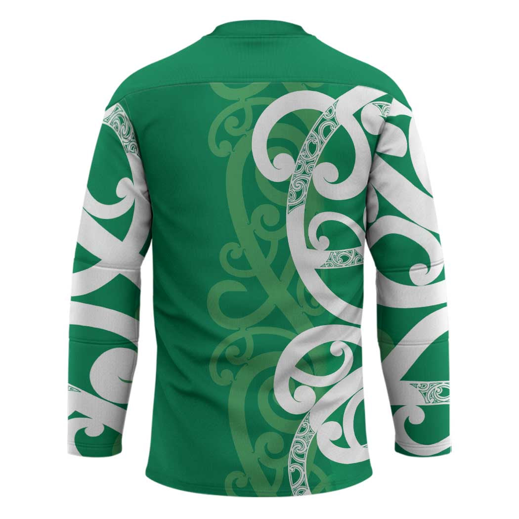 Pounamu Green Maori Hockey Jersey Koru Kowhaiwhai - Polynesian Pride